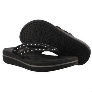 Skechers Black Flip Flop Sandal with Memory Foam